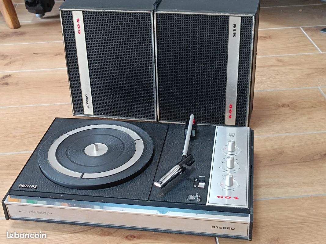 Platine Vinyle Philips 604 Vintage - Valise - Entraînement Direct - Occasion