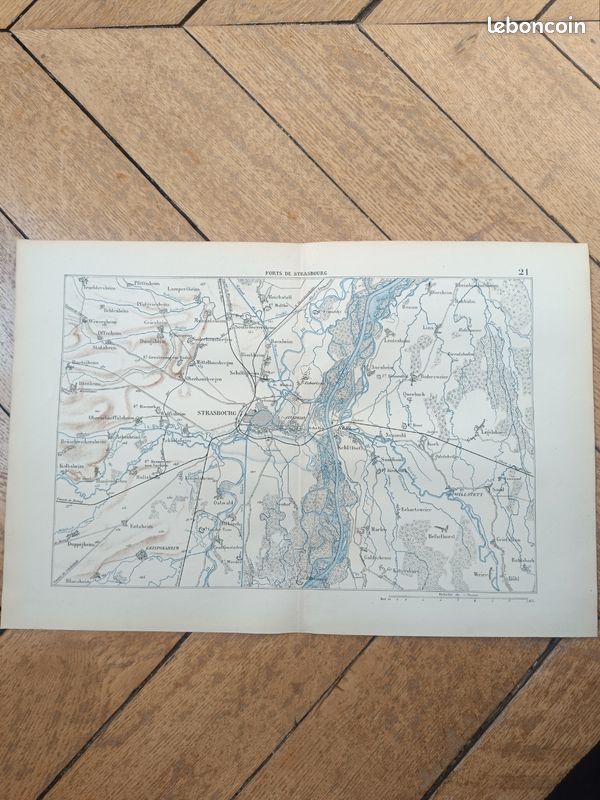Carte militaire représentant les forts de Strasbourg (image 1)