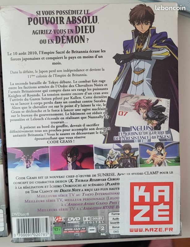 Code Geass R2 Collector Box 3 DVD neuf sous blister (image 3)