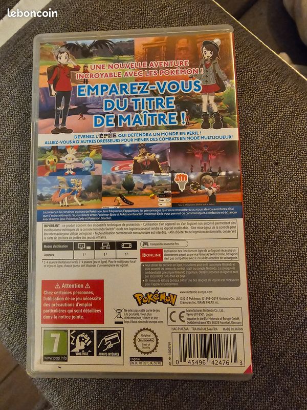 Jeu Pokemon Épée Switch ( neuf sans emballage) (image 2)