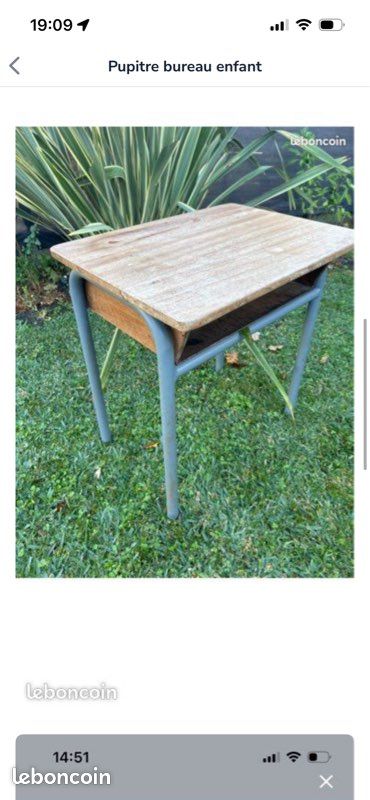Bureau enfant pupitre ancien table de jeux meubles ancien vieux bureau tampons (image 2)