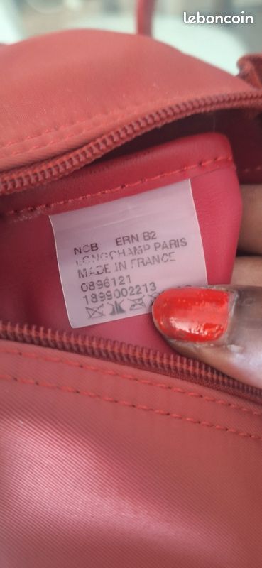Sac Longchamp pliage authentique taille L corail (image 11)