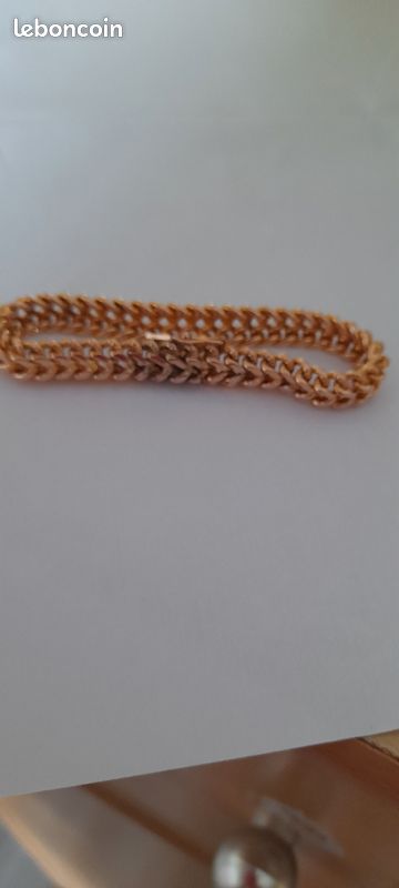 Bracelet GL maille américaine plaque or (image 4)