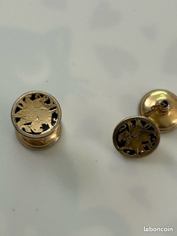 Boutons de manchette vintage métal doré - Accessoires & Bagagerie Boutons de manchette vintage métal doré - Accessoires & Bagagerie