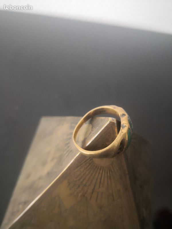 Ancienne bague poinçon, pierre verte (image 4)