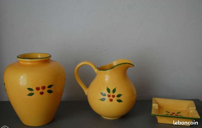 Ensemble 3 pièces (vase- pichet-vide poche) Etat neuf (image 1)