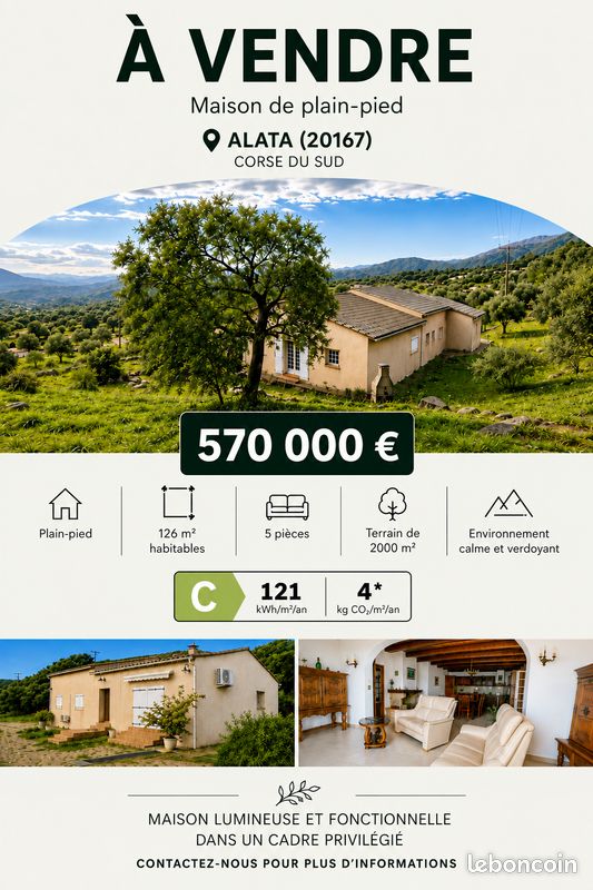 Maison 5 pièces 126 m² · à Alata · 126 m² · 570 000 €