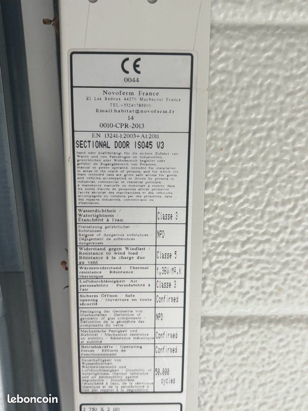 Moteur et porte de garage modèle ISO 45 - NOVOFERM (image 7)