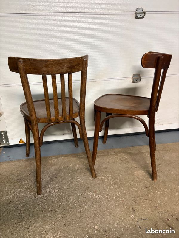 2 chaises bistrot / vintage bois foncé (image 3)