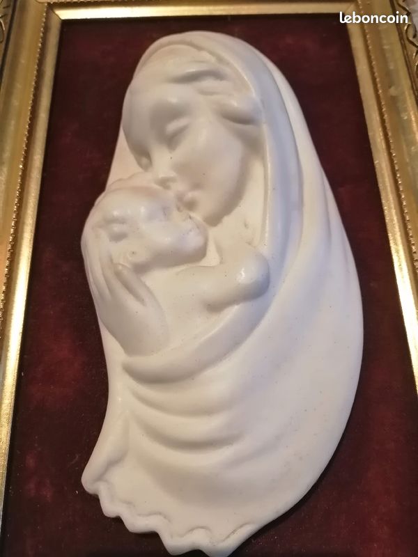 Cadre en stuc représentant vierge et l enfant en marbre (image 5)
