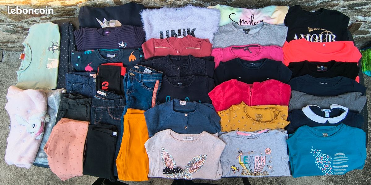 Lot de 35 vêtements fille 8 ans automne hiver lot 3 (image 1)