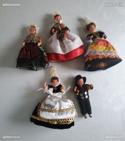 Poupée Folklorique Vintage 1950 - Tête Celluloid SNF Petit Colin - Collection