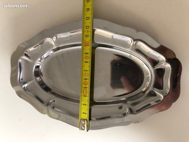Plat De Service Vintage En Inox 20x12.5cm - Fabrication Française Années 60-70
