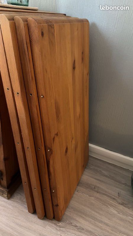 Table a manger extensible rallonges intégrées en bois mexicain + 4 chaises (image 15)