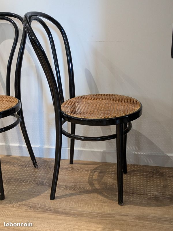 Paire chaises bistrot cannage (image 7)