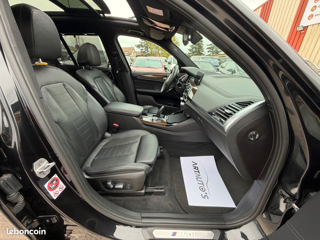 BMW X3 M40i G01 360 ch Xdrive / FEU FULL LED / CUIR ETENDU / HARMAN KARDON / CAMERA 360 / COMPTEUR VIRTUAL / TOIT OUVRANT PANORAMIQUE / SIEGES ELEC. CHAUFFANTS & VENTILEE / KEYLESSS / SUIVI BMW (image 4)