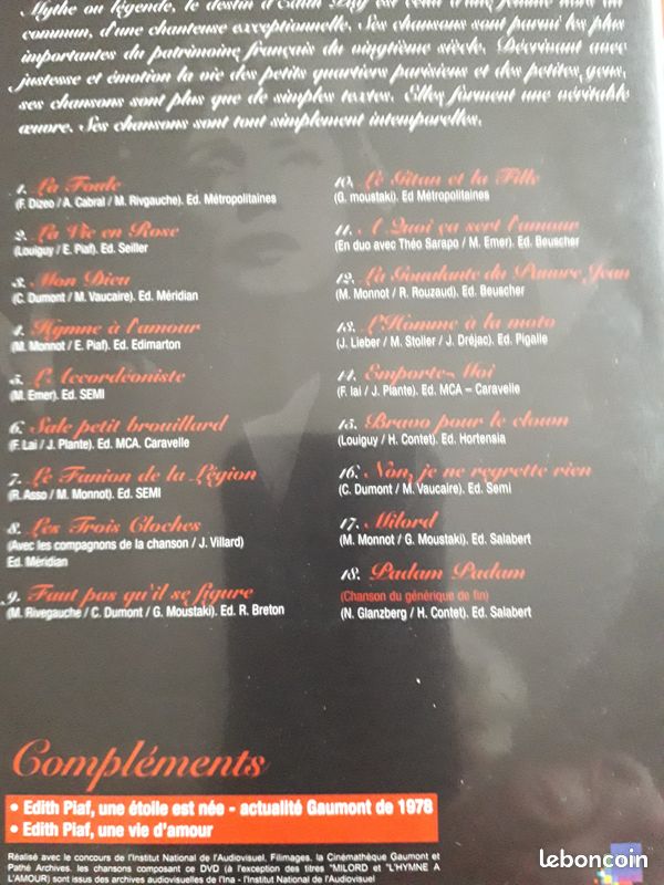 Dvd edith piaf ----neuf- (image 2)