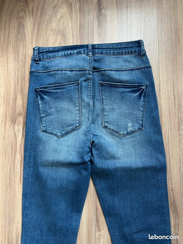 Jean bleu troué Slim Only Tailles XS-S (image 7)