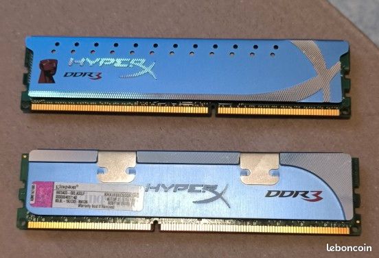 Kit RAM 4Go (2x2Go) Kingston HyperX Blu DDR3-1333 PC3-10600 - 240 Pins - Occasion Fonctionnel Comme Neuf