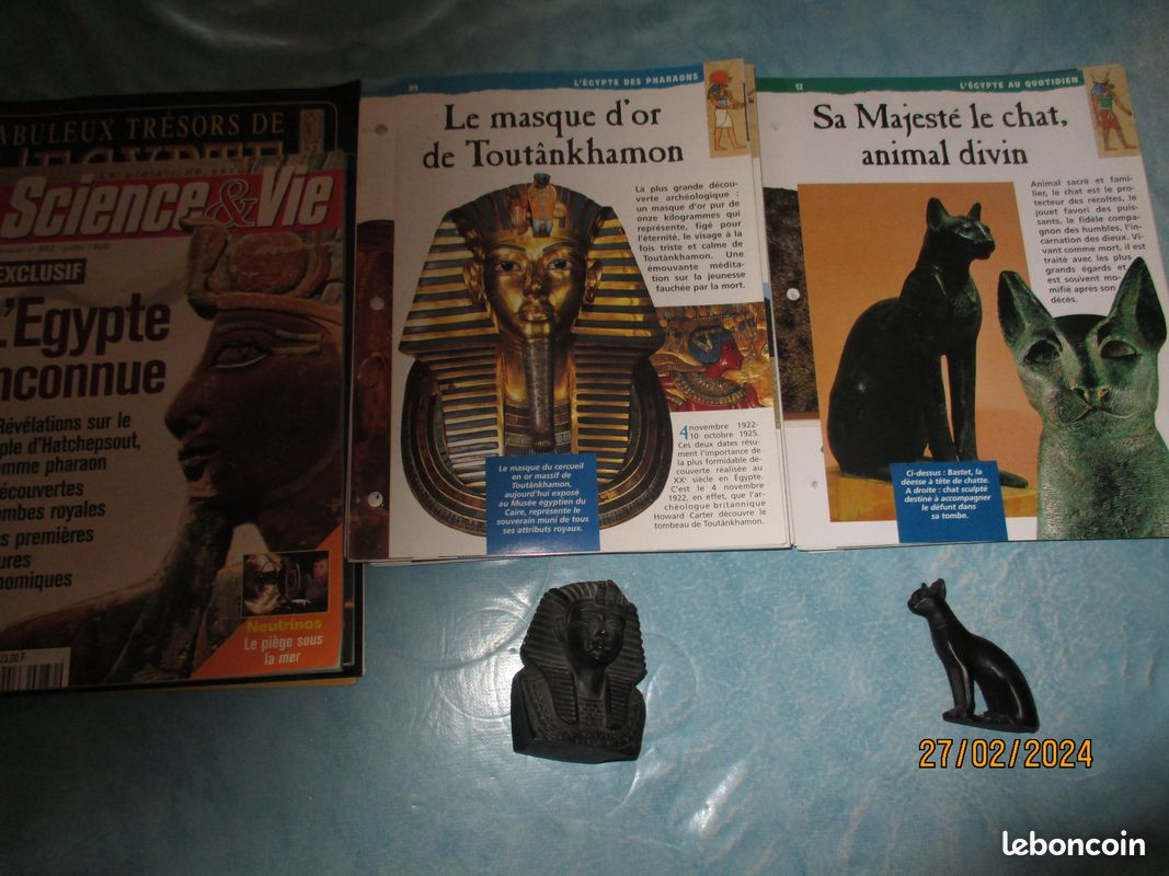 Egypte ( fiches + livres + statuettes ) - Collection