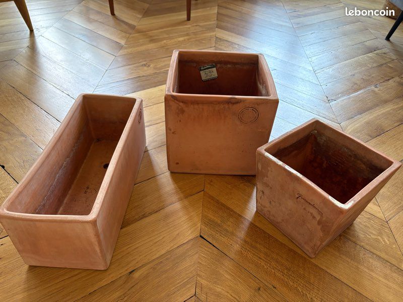 Lot de 3 pots de fleurs en terre cuite (image 2)
