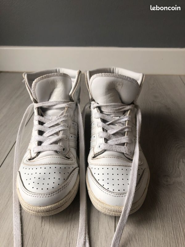 Baskets Top Ten blanches montantes Adidas Chaussures