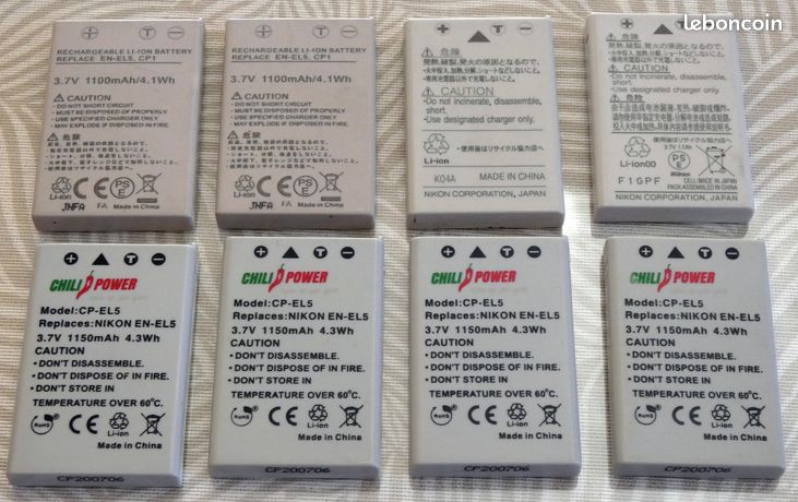 Pack De 2 Batteries EN-EL5 Neuves Compatibles Nikon Coolpix 3700, P80, P6000, 5200, P5000
