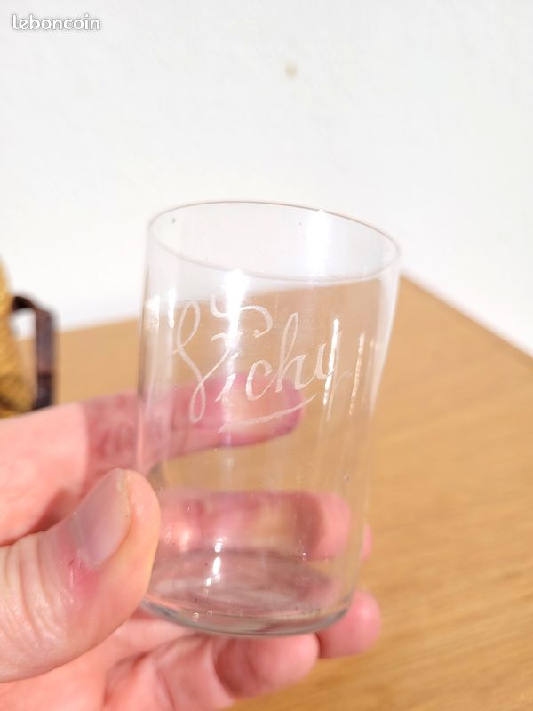 VERRE DE CURE ancien marqué VICHY et son panier EUR 25,00 - PicClick FR