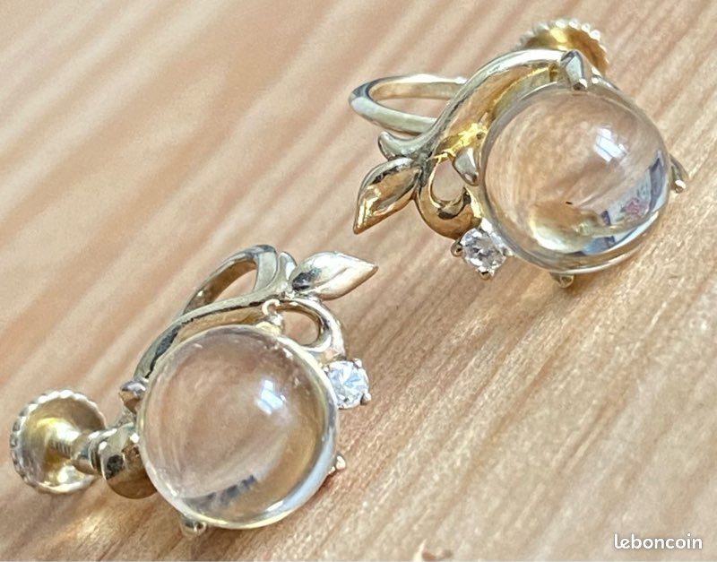 Boucles d’oreilles en argent avec 2 petits diamants (image 15)