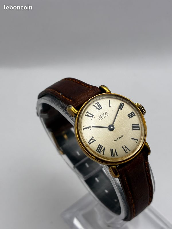 Montre Automatique Vintage Witt - Modèle Années 70, Boîtier Doré 38mm, Mouvement ETA 2780 Avec Incabloc