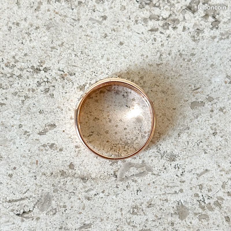 Bague Alliance Jonc - Or Rose 750 & Diamants (image 5)
