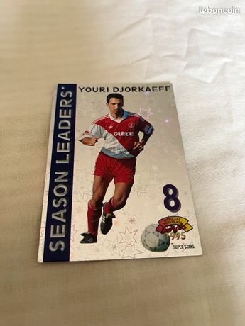 Carte Panini Football 1995 - Youri Djorkaeff - AS Monaco