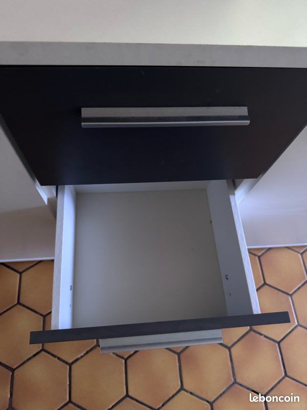 Meuble bas gris blanc rangement (image 8)