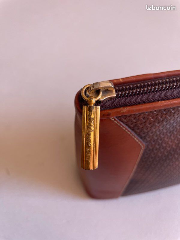 Pochette Clutch Franchi Arden Marron Avec Perles - Petit Format, Neuve Avec étiquettes