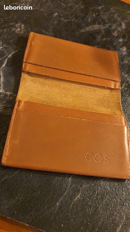 Porte cartes COS pur cuir camel (image 1)