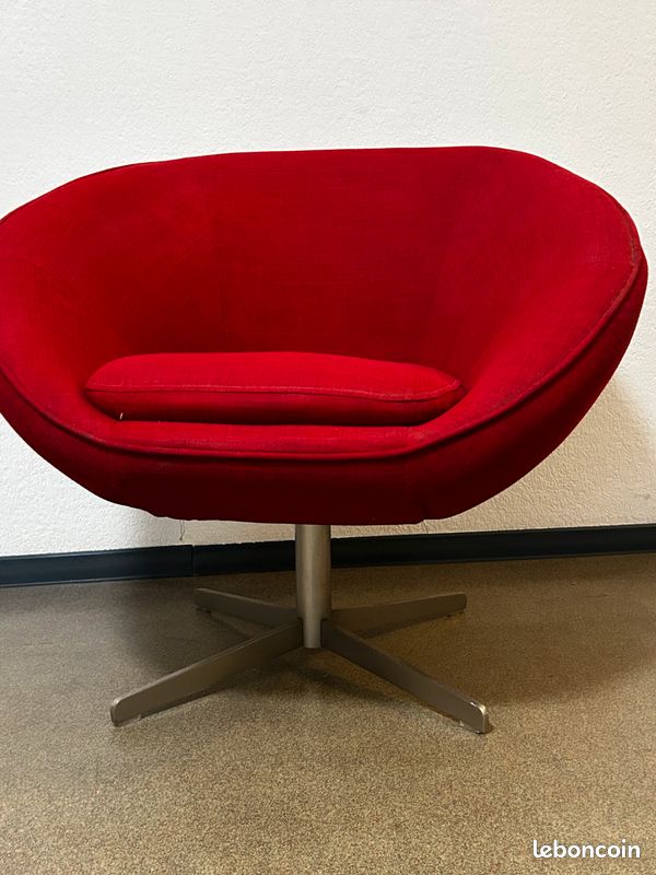 Lot de fauteuils et chaises vintage année 70 (image 10)