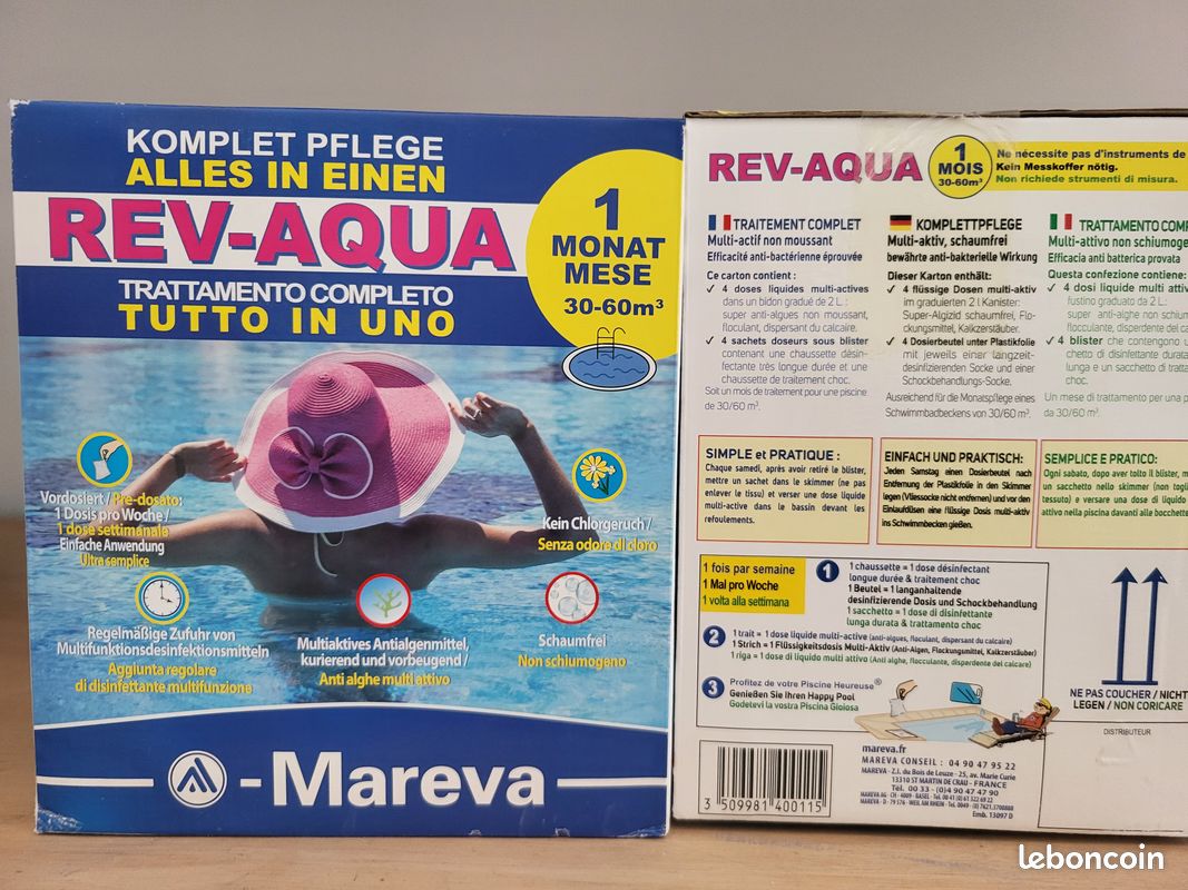Traitement complet Mareva Rev-Aqua 1 mois - piscine 30-60 m3 (Revaqua) (image 2)