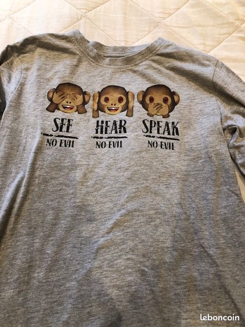 Tee shirt manche longue emoji 10-12 ans (image 1)