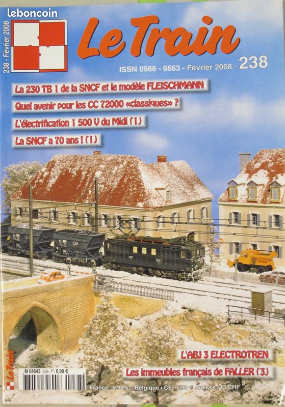 Revue Le Train 12 numéros du 237 au 248 de 2008 Minitrix la SNCF a 70 ans Nuremberg X2800 Mesnay Saucisson Albula Cévennes Coni tuiles Chapeauroux locotracteur Cannes Chamonix BB9600 Heki (image 2)