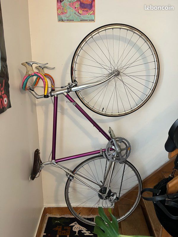 Vélo vintage cadre léger sur mesure selle Brooks guidoline multicolore (image 1)