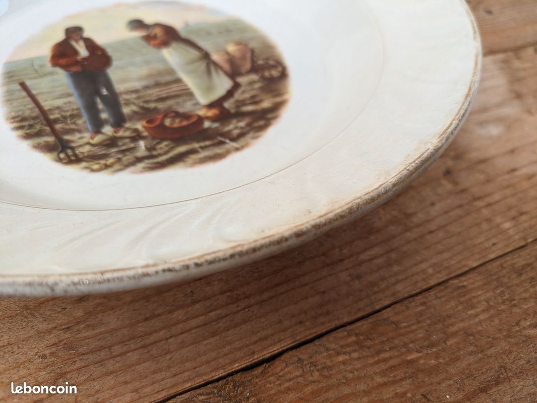 Ancienne assiette creuse Opaque Lunéville France (image 4)