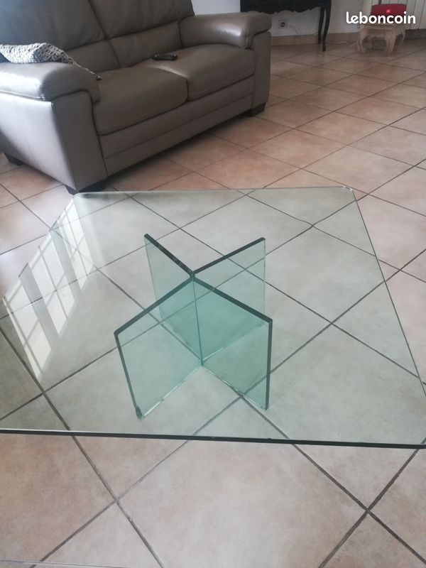 Table de salon verre , carrée (image 1)
