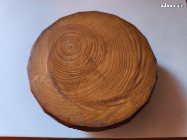 Boîte en bois ronde vintage : petite boîte à bijoux bibelots - France