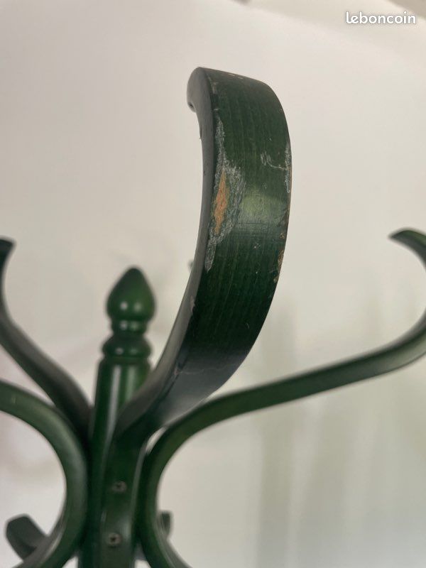Porte-manteau ancien Baumann France - bois courbé vert (image 6)