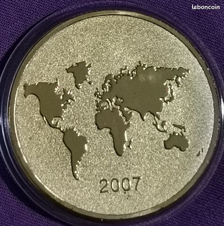 Pièce Souvenir Machu Picchu 2007 – Plaquée Or, 40 Mm, 28 G, Collection 7 Merveilles Du Monde
