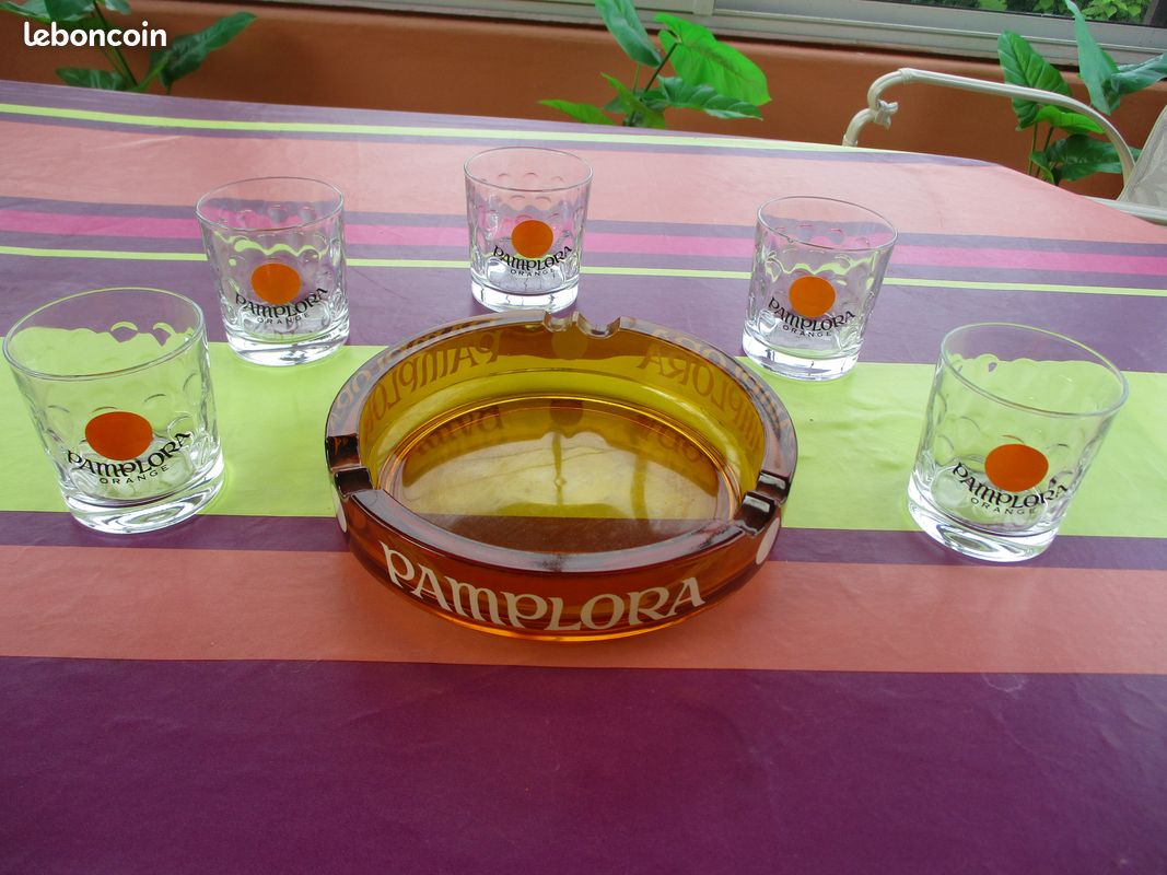 Lot de 5 verres + Cendrier "PAMPLORA" (image 2)