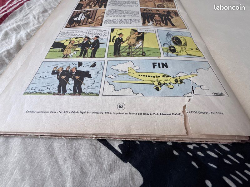 Tintin - L'Île Noire (Édition Casterman 1957 - Ancienne couverture - Dos B22) (image 16)