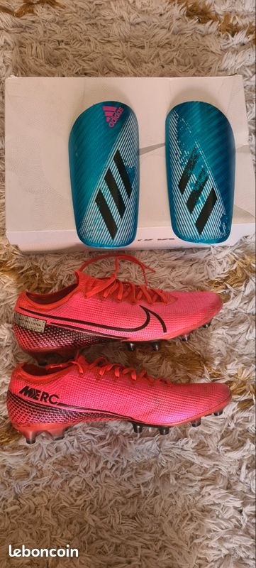Nike Crampons Mercurial Vapor 13 Elite AG Pro Cramoisi Noir + Protege Tibias (image 3)