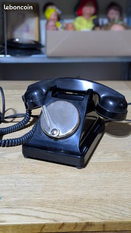 Authentic orange socotel telephone Plastic