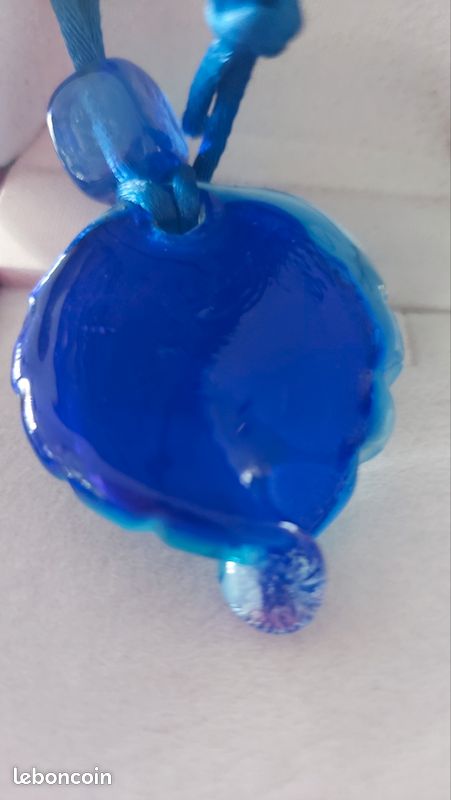 Très beau collier vintage pendentif en verre Murano (image 2)